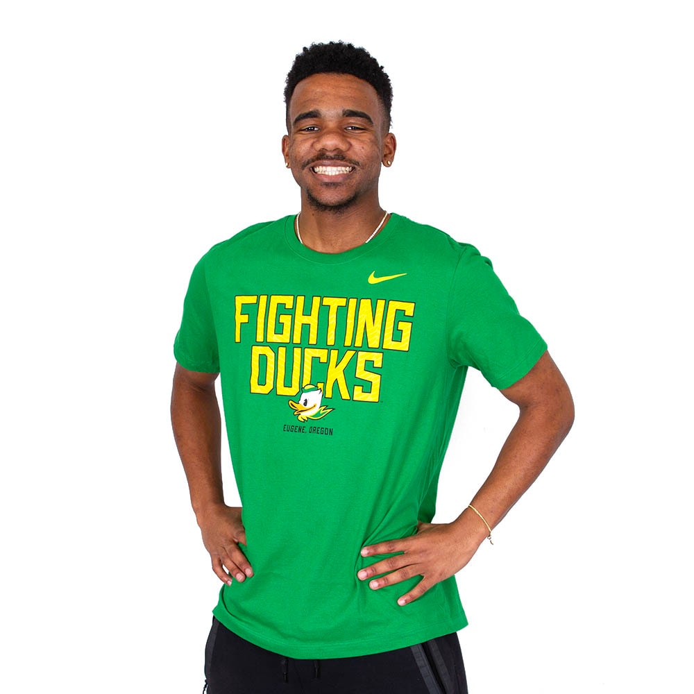 Fighting Duck, Nike, Green, Crew Neck, Cotton, Men, T-Shirt, 853995